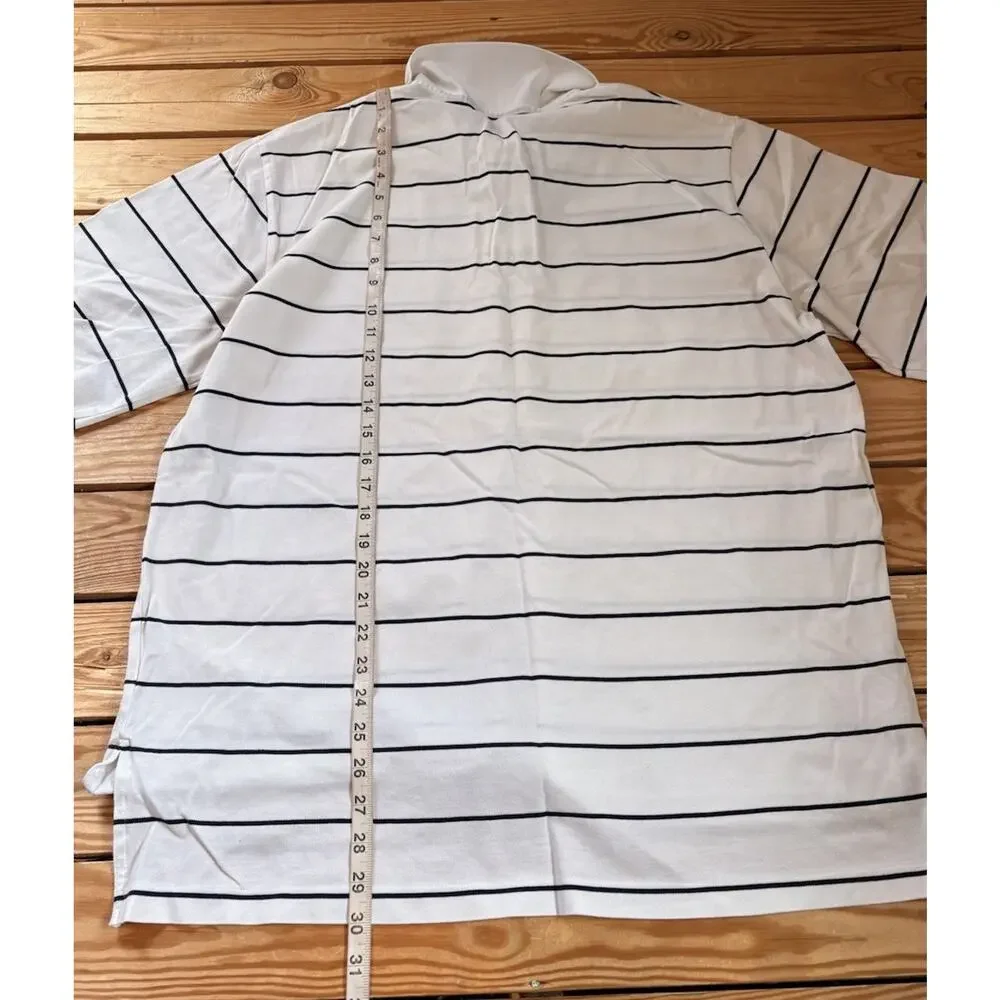 Vintage Ralph Lauren Polo golf Men’s Short Sleeve Stripe Shirt Size XL White M7